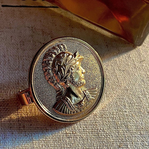Vintage Napier Roman Coin style scarf ring pin - Picture 6 of 11